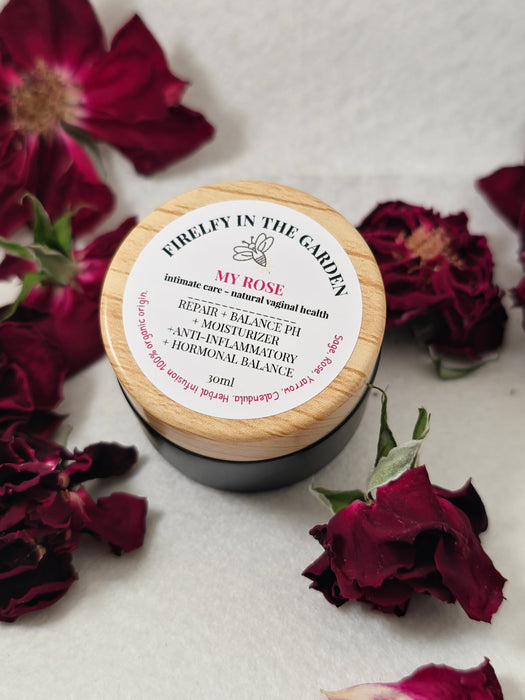 Intimate wellness cream infused with Rose