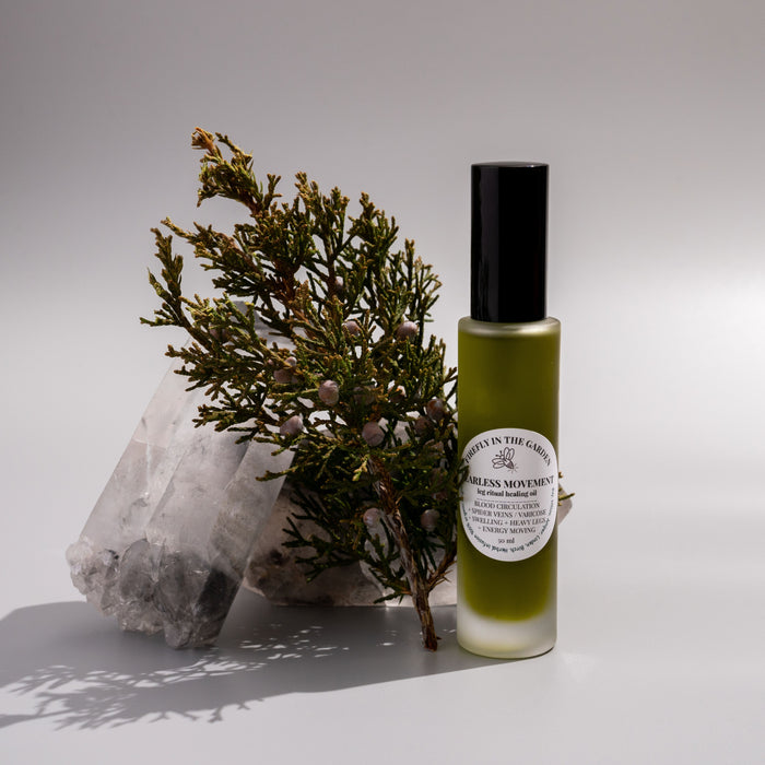 Leg oil infused with Juniper
